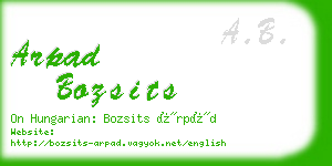 arpad bozsits business card